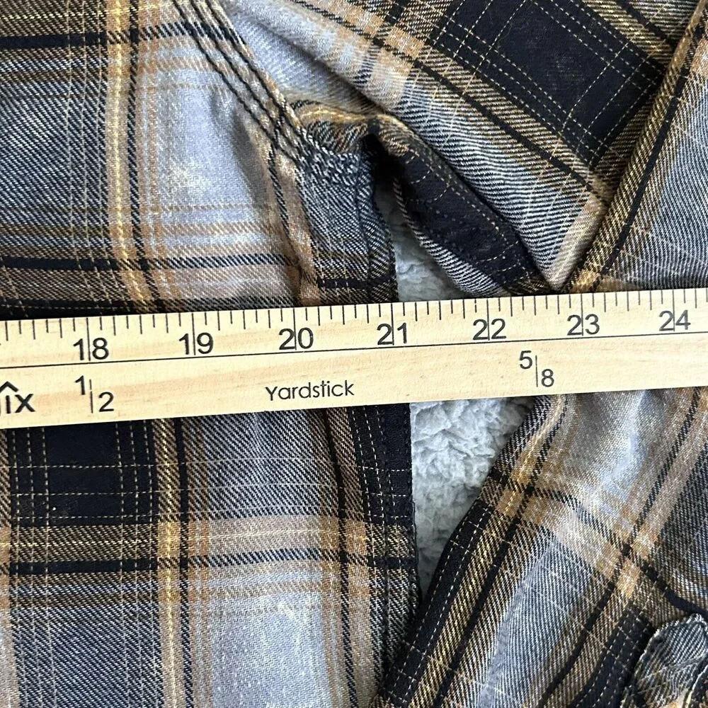 BKE Vintage Shirt Mens Large Brown Plaid Snap Yoke Spread Collar Point Pockets - Picture 9 of 14